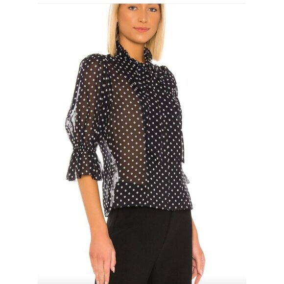 Alexis Calixte Top Black Embroidered Dot XS - Picture 4 of 8